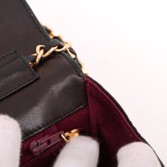 Chanel CC Logo Lambskin Chain Shoulder Bag Black - Picture 9 of 14